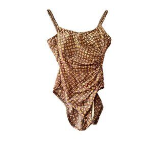 Cole Of California Womens Brown Patterned One-Piece Swimsuit Size 6